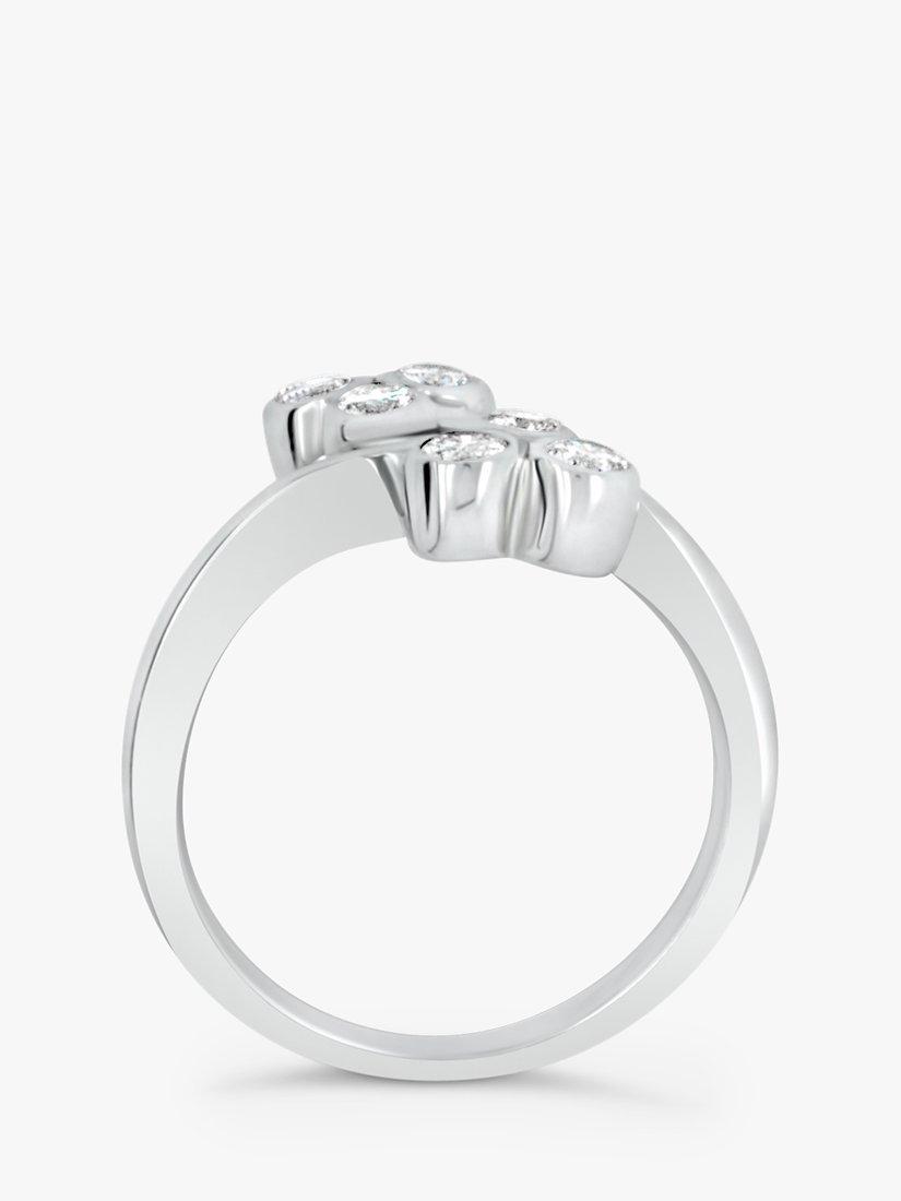 Product image 4 of 4, which shows Milton & Humble Jewellery Pre-Loved 14ct White Gold Double Shamrock Diamond Ring