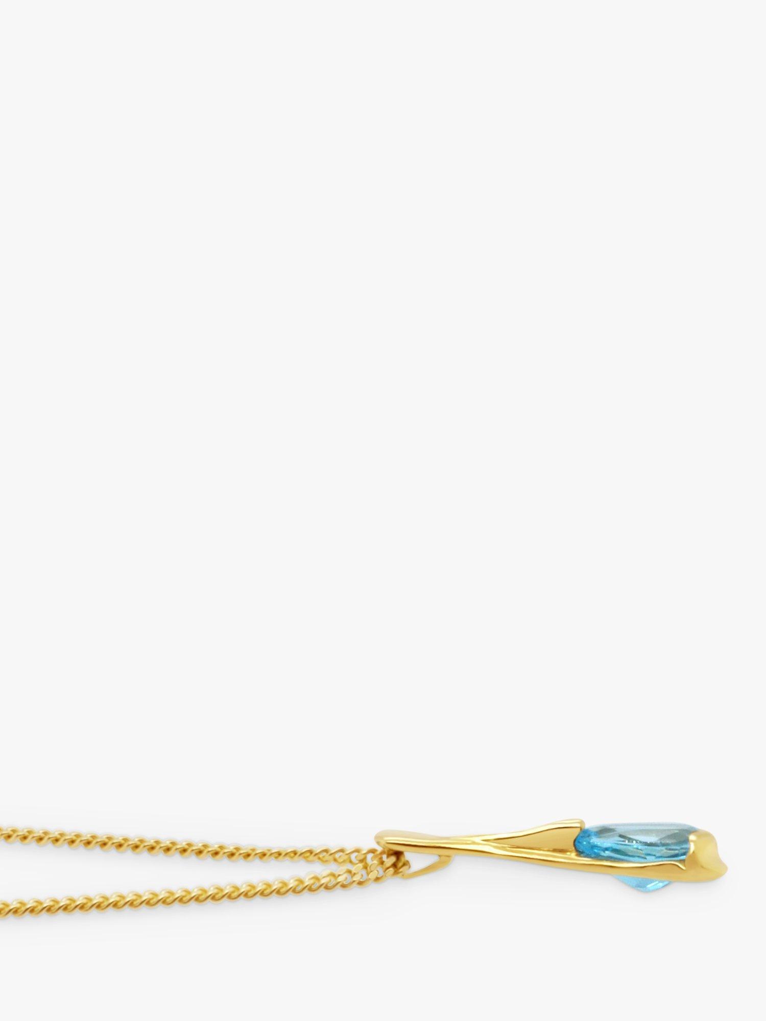 Milton & Humble Jewellery Pre-Loved 9ct Yellow Gold Topaz Long Drop Pendant Necklace, Dated Circa 1980s