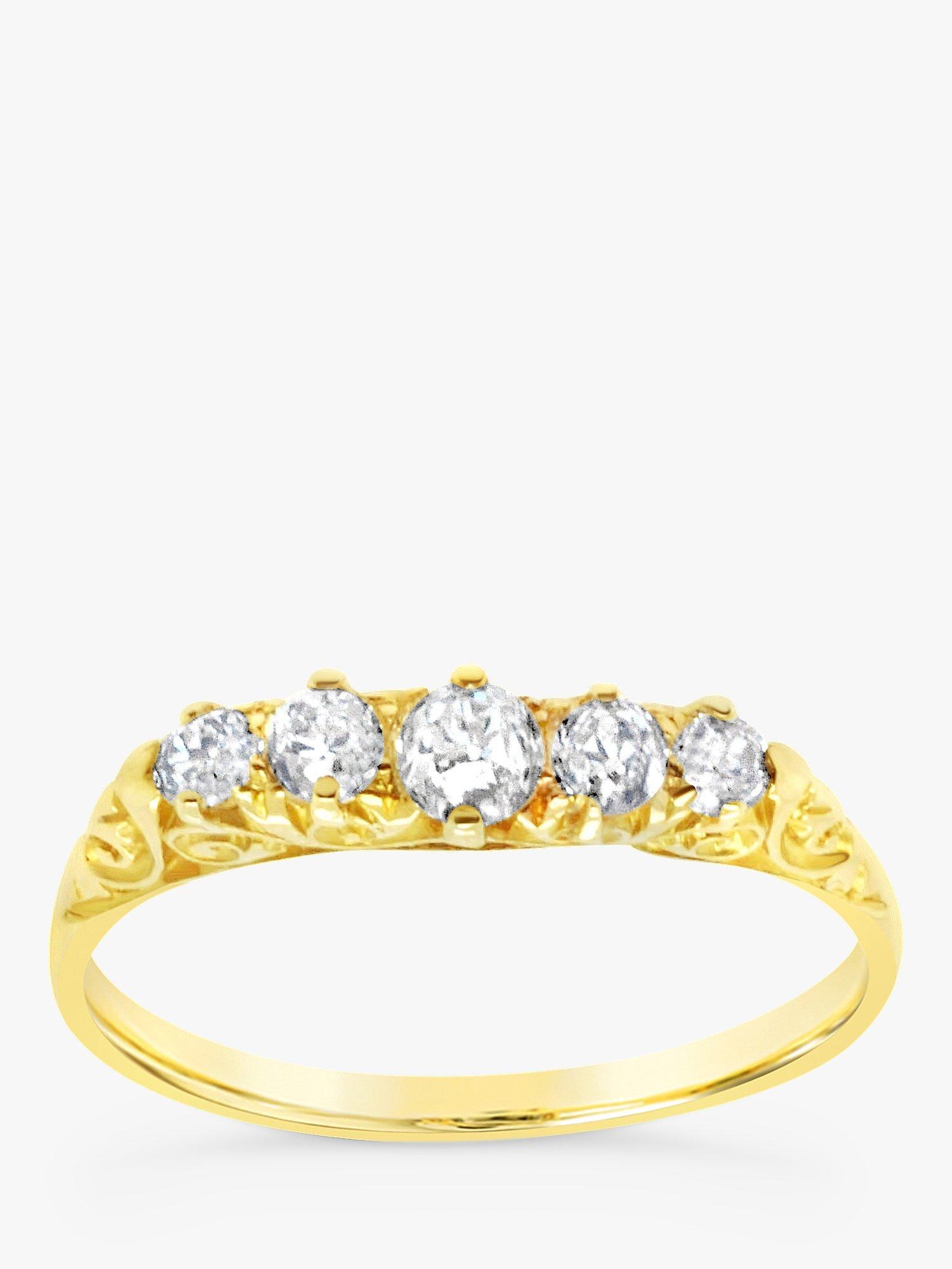 Product image 2 of 5, which shows Milton & Humble Jewellery Pre-Loved 18ct Yellow Gold Scrollwork Diamond Ring, Dated Chester 1903