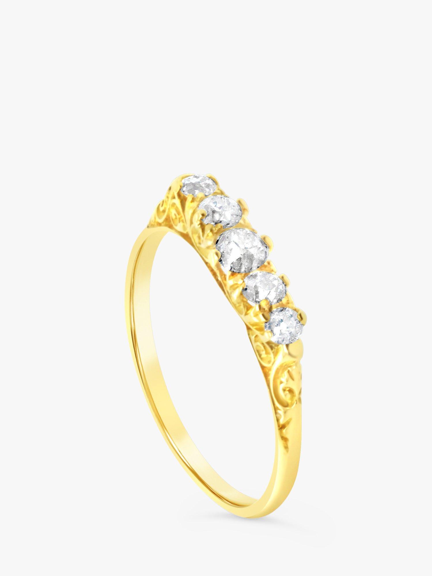Product image 3 of 5, which shows Milton & Humble Jewellery Pre-Loved 18ct Yellow Gold Scrollwork Diamond Ring, Dated Chester 1903
