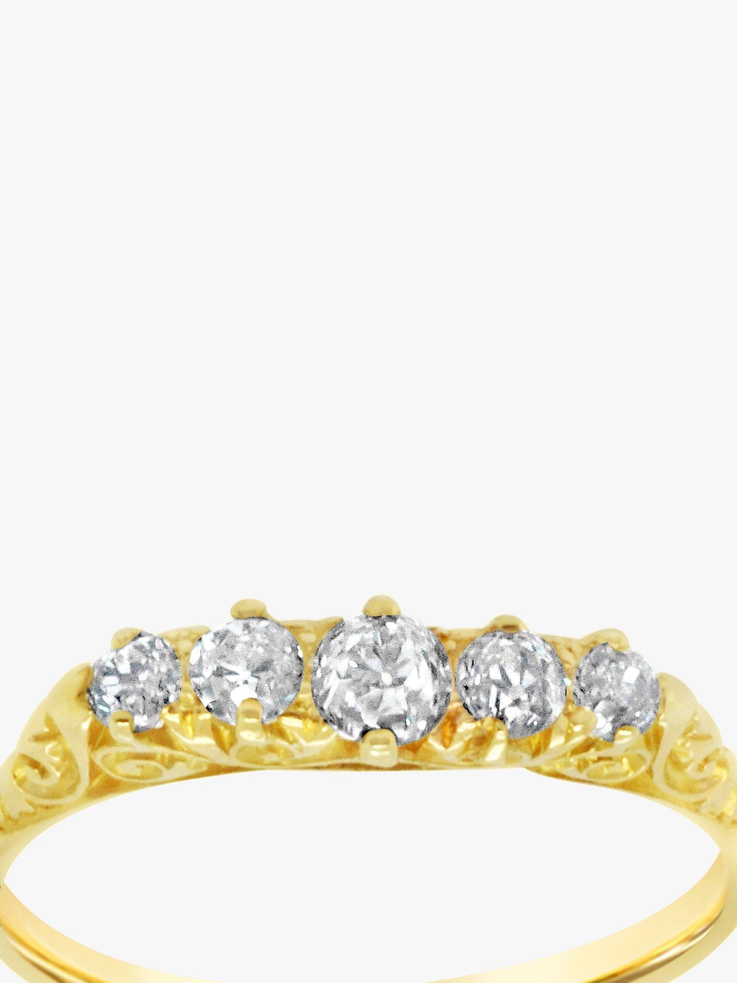 Product image 4 of 5, which shows Milton & Humble Jewellery Pre-Loved 18ct Yellow Gold Scrollwork Diamond Ring, Dated Chester 1903