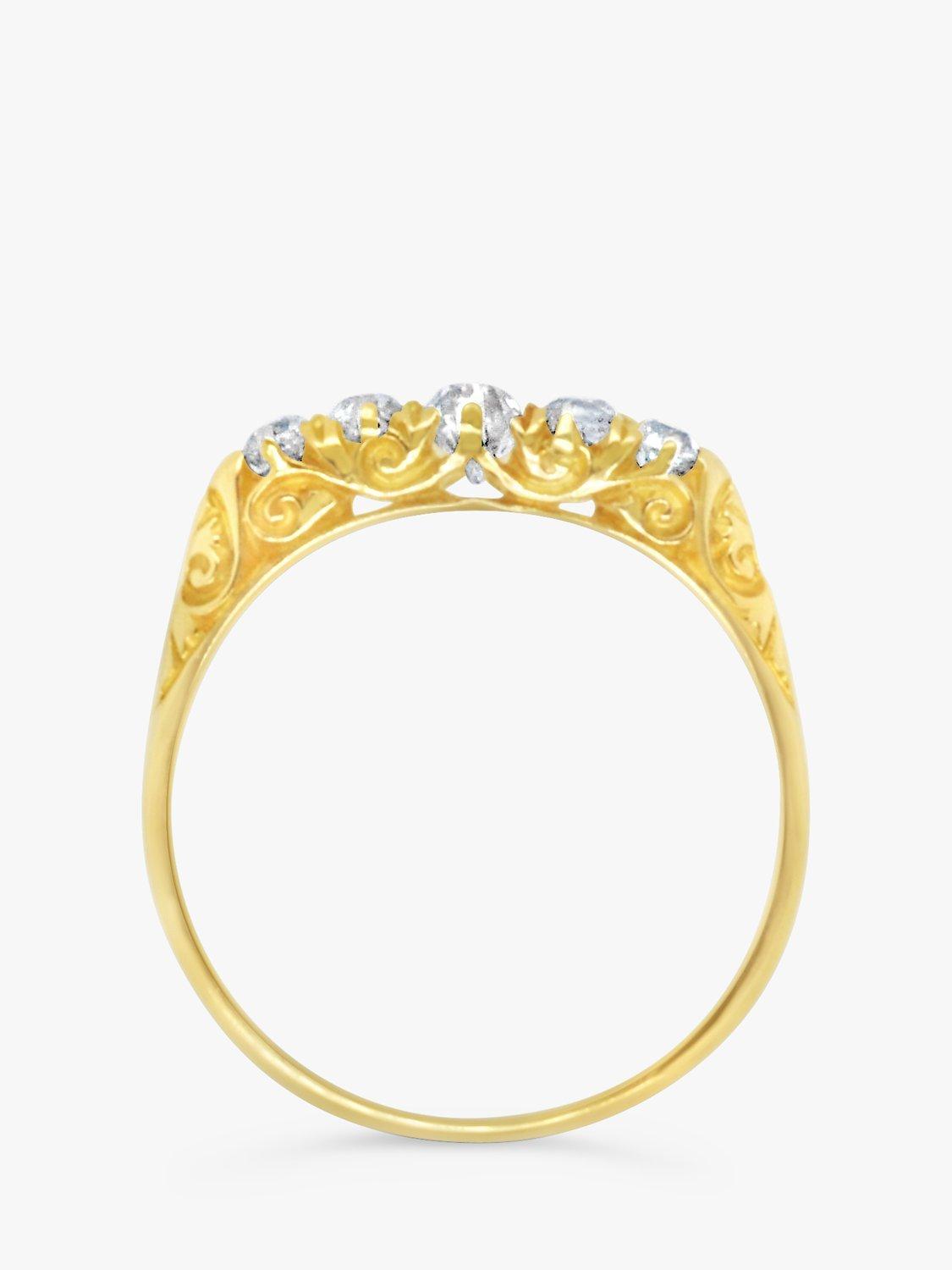 Product image 5 of 5, which shows Milton & Humble Jewellery Pre-Loved 18ct Yellow Gold Scrollwork Diamond Ring, Dated Chester 1903