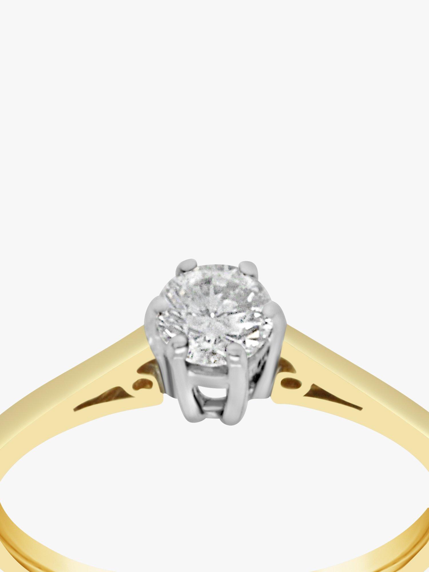 Product image 1 of 5, which shows Milton & Humble Jewellery Pre-Loved 18ct Yellow & White Gold Round Solitaire Diamond Ring, Dated Sheffield 1997