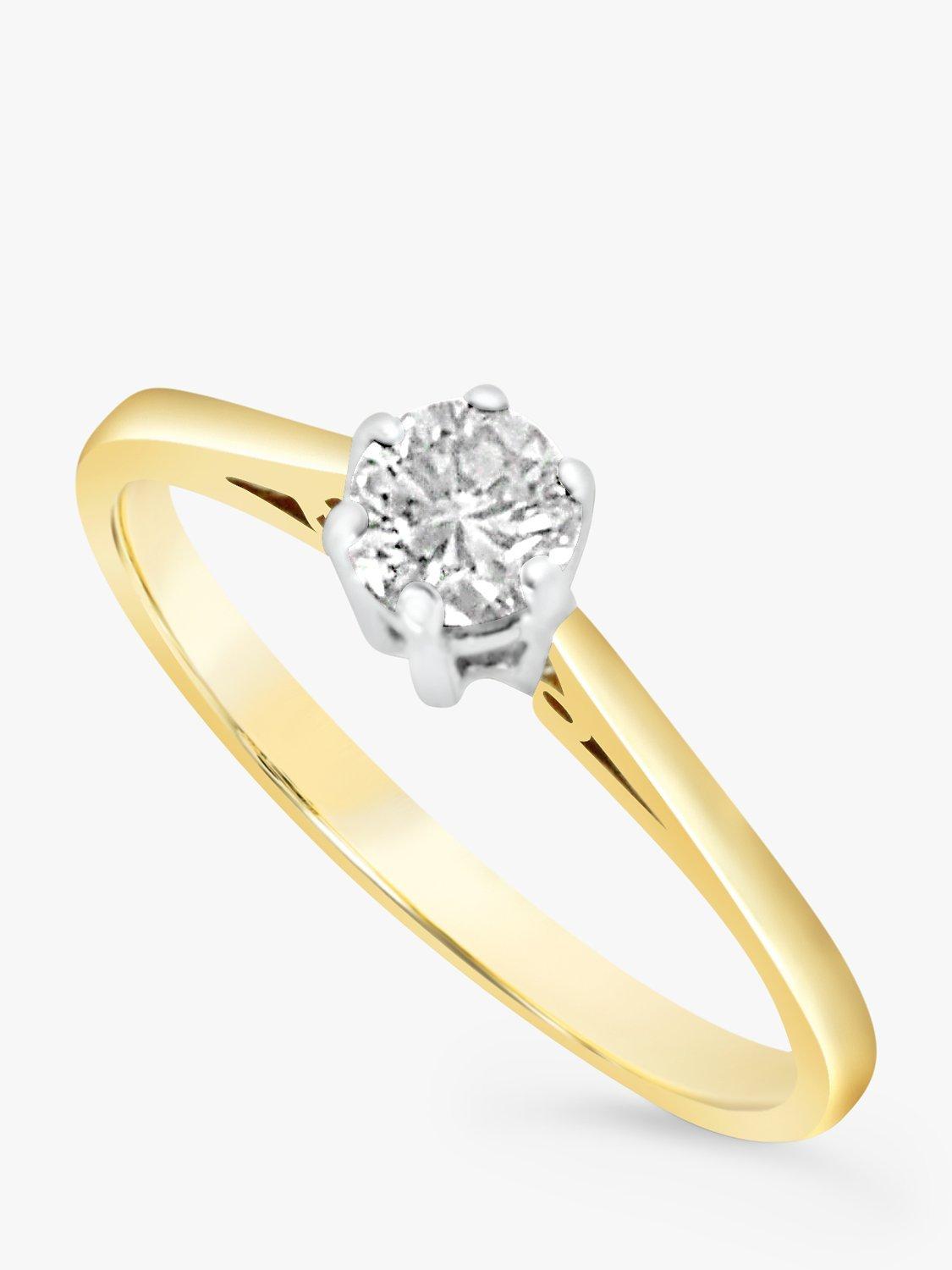 Product image 4 of 5, which shows Milton & Humble Jewellery Pre-Loved 18ct Yellow & White Gold Round Solitaire Diamond Ring, Dated Sheffield 1997
