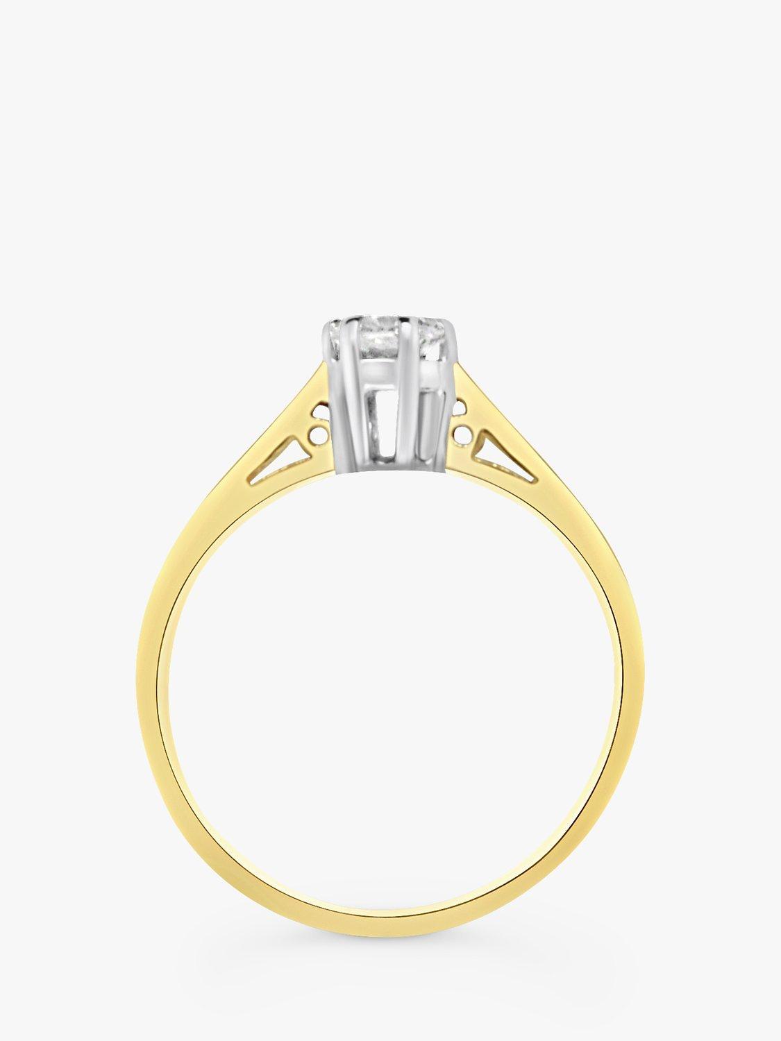 Product image 5 of 5, which shows Milton & Humble Jewellery Pre-Loved 18ct Yellow & White Gold Round Solitaire Diamond Ring, Dated Sheffield 1997