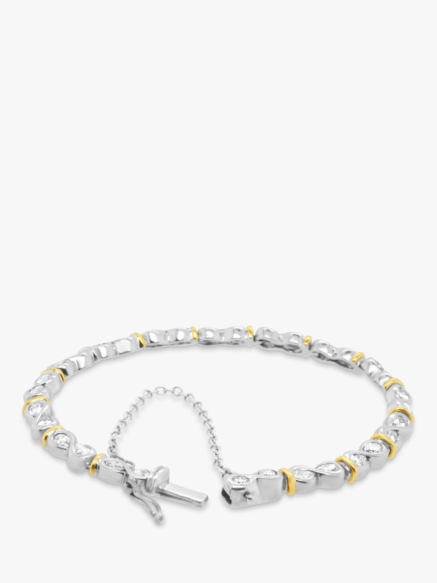 Product image 3 of 3, which shows Milton & Humble Jewellery Pre-Loved 18ct White & Yellow Gold Diamond Infinity Tennis Bracelet, Dated Circa 2000s