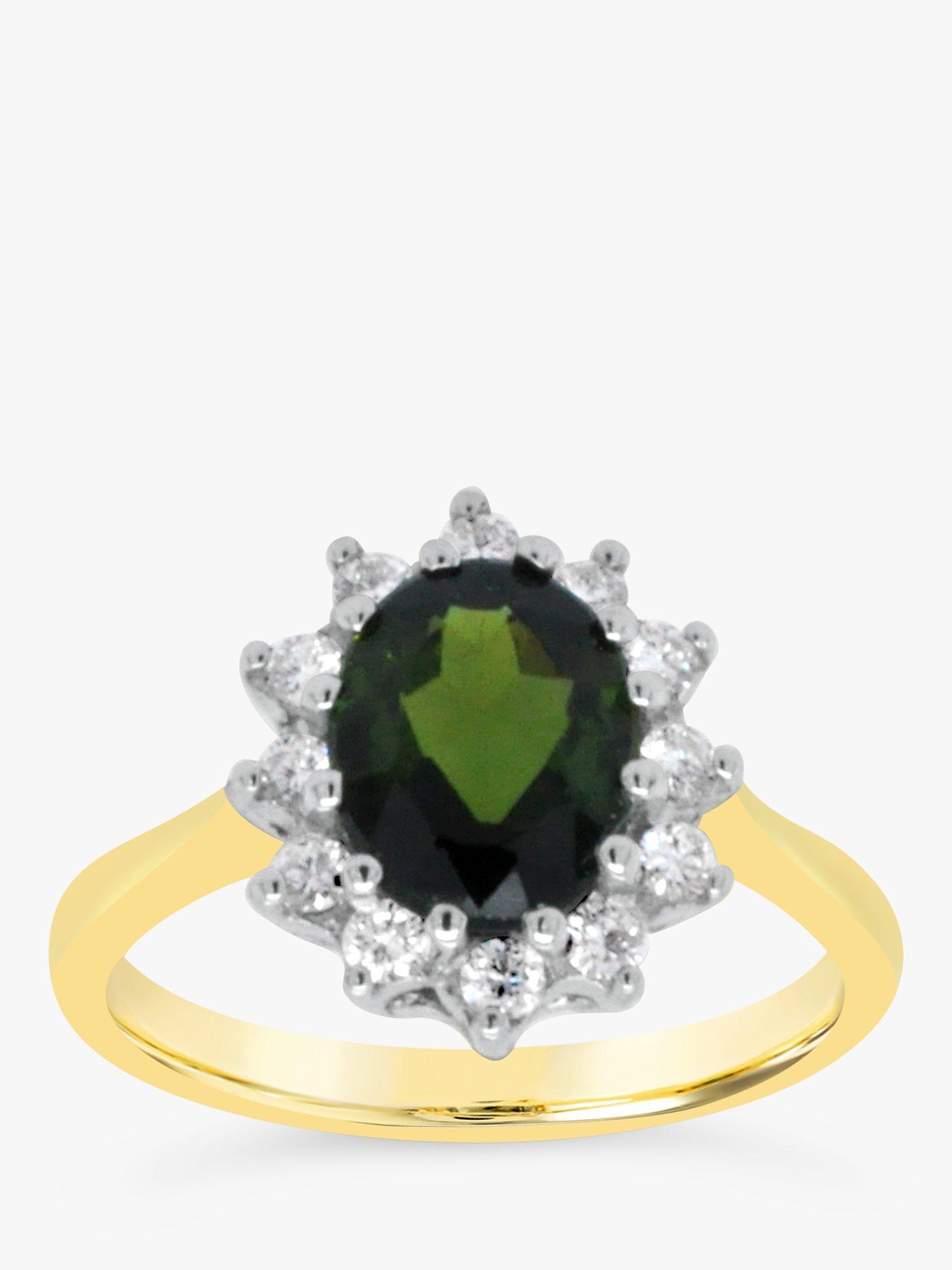 Product image 2 of 5, which shows Milton & Humble Jewellery Pre-Loved 18ct White & Yellow Gold Tourmaline & Diamond Ring, Dated 1985