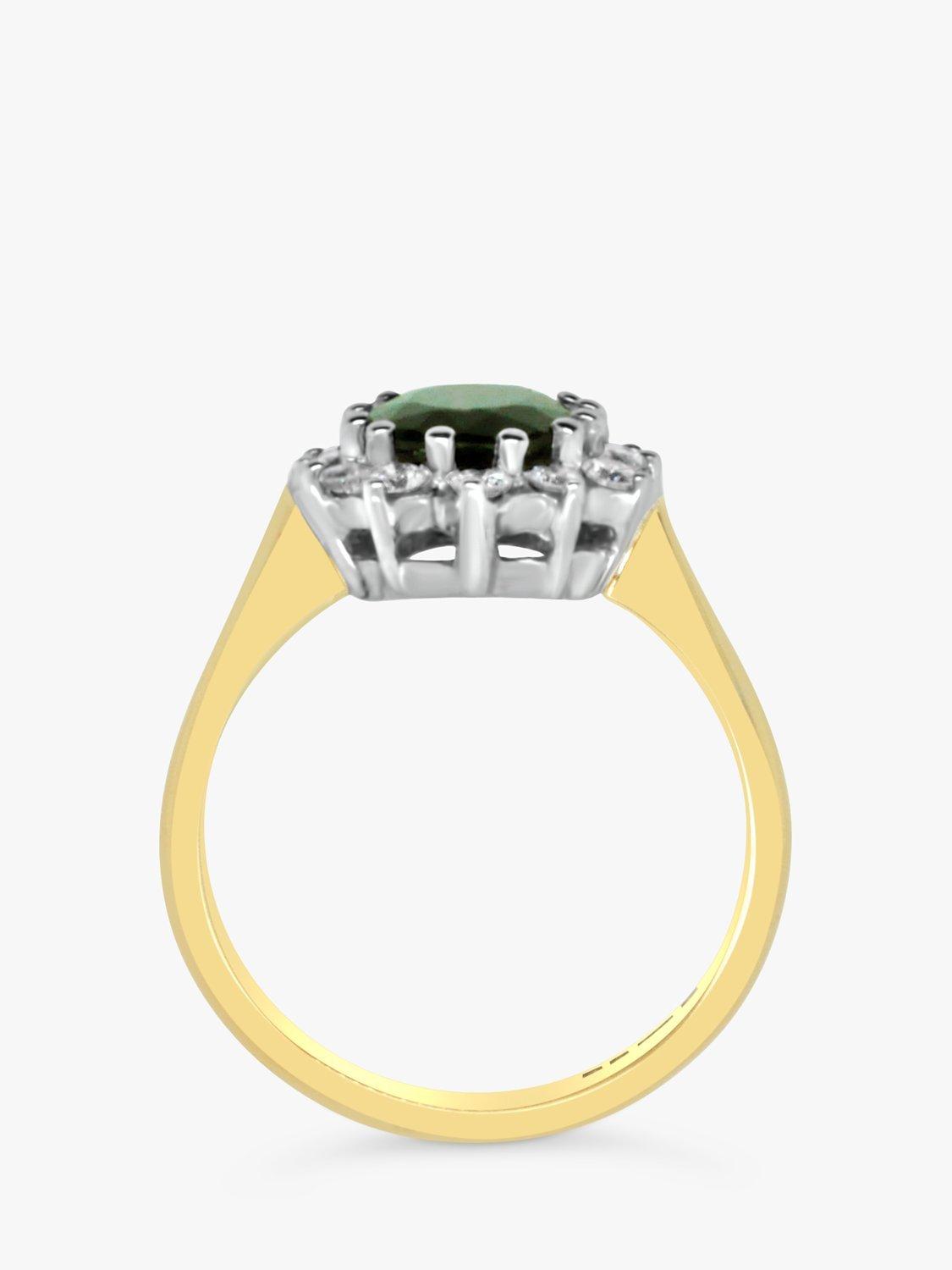Product image 3 of 5, which shows Milton & Humble Jewellery Pre-Loved 18ct White & Yellow Gold Tourmaline & Diamond Ring, Dated 1985