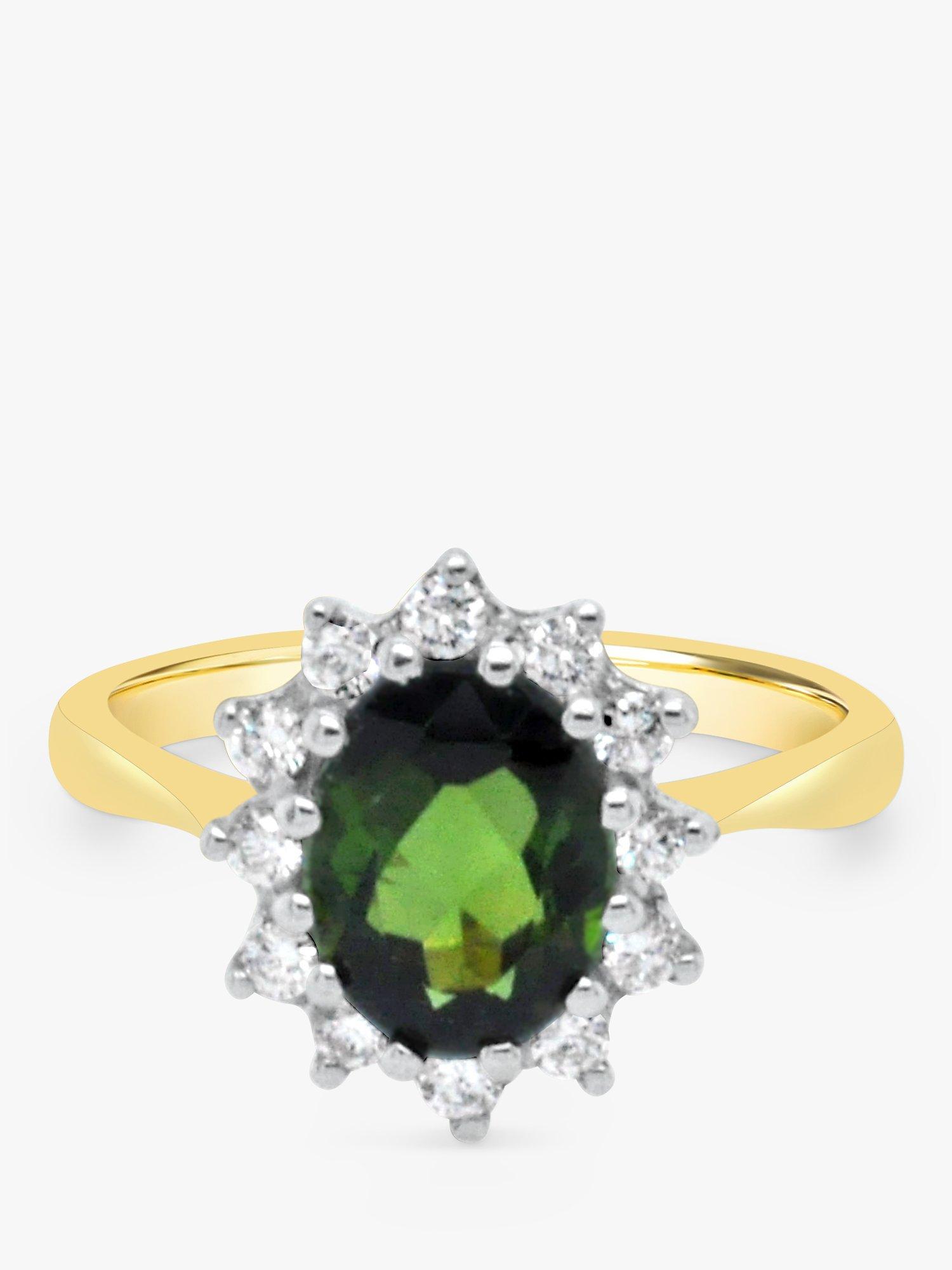 Product image 5 of 5, which shows Milton & Humble Jewellery Pre-Loved 18ct White & Yellow Gold Tourmaline & Diamond Ring, Dated 1985