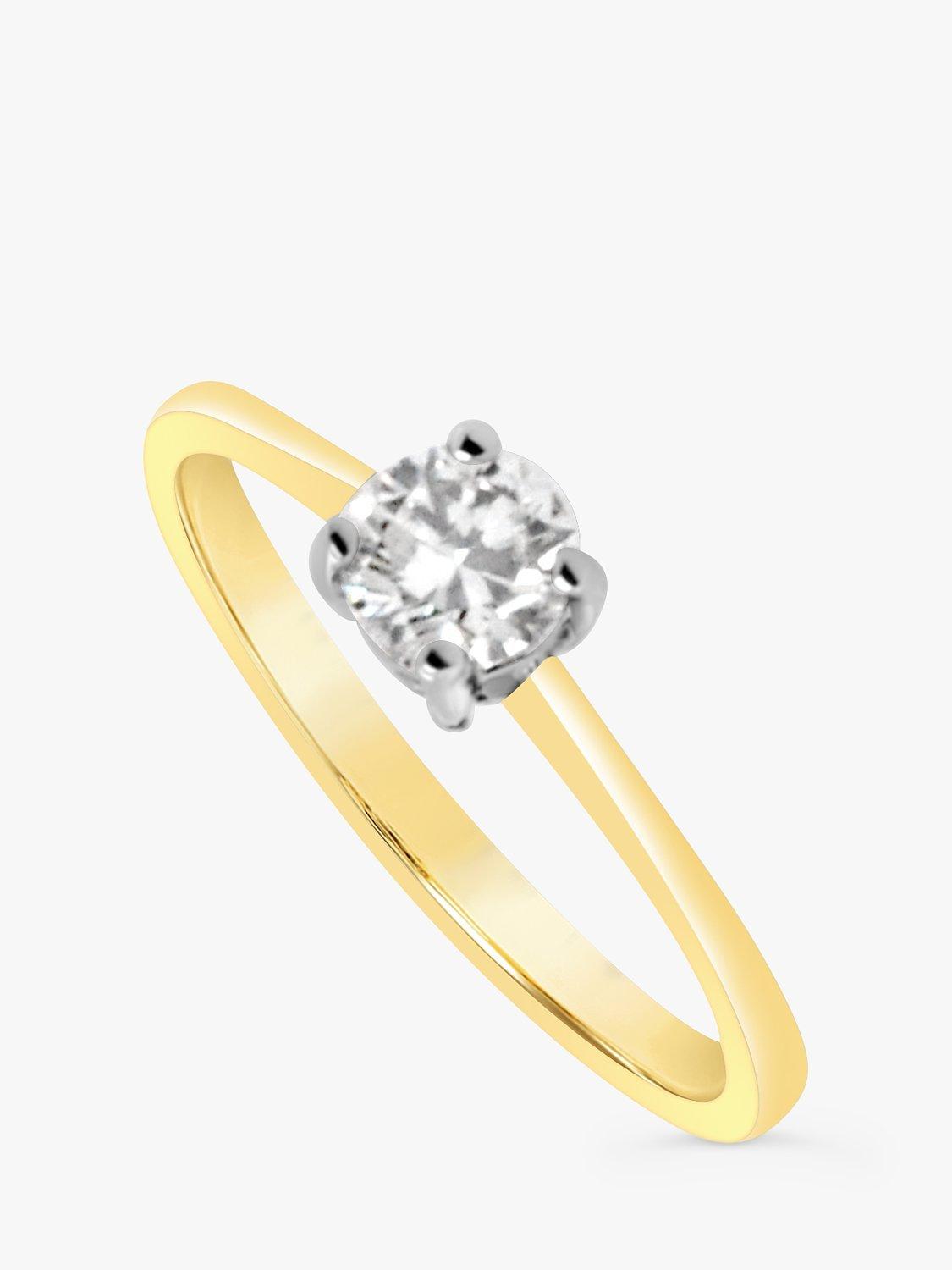 Product image 2 of 6, which shows Milton & Humble Jewellery Pre-Loved 18ct White & Yellow Gold Solitaire Diamond Ring