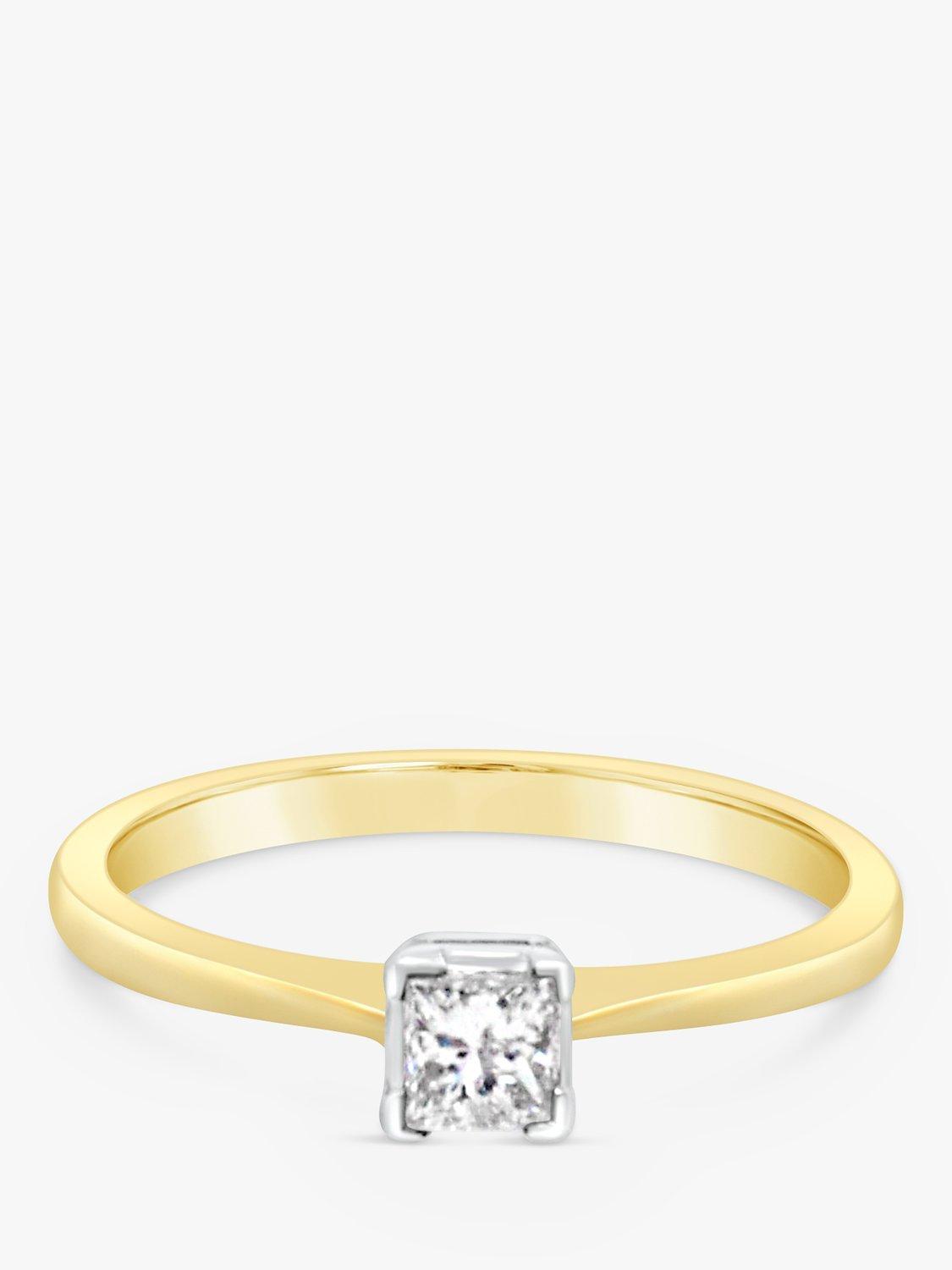 Product image 3 of 5, which shows Milton & Humble Jewellery Pre-Loved 18ct Yellow & White Gold Princess Cut Solitaire Diamond Ring, Dated Circa 2000s
