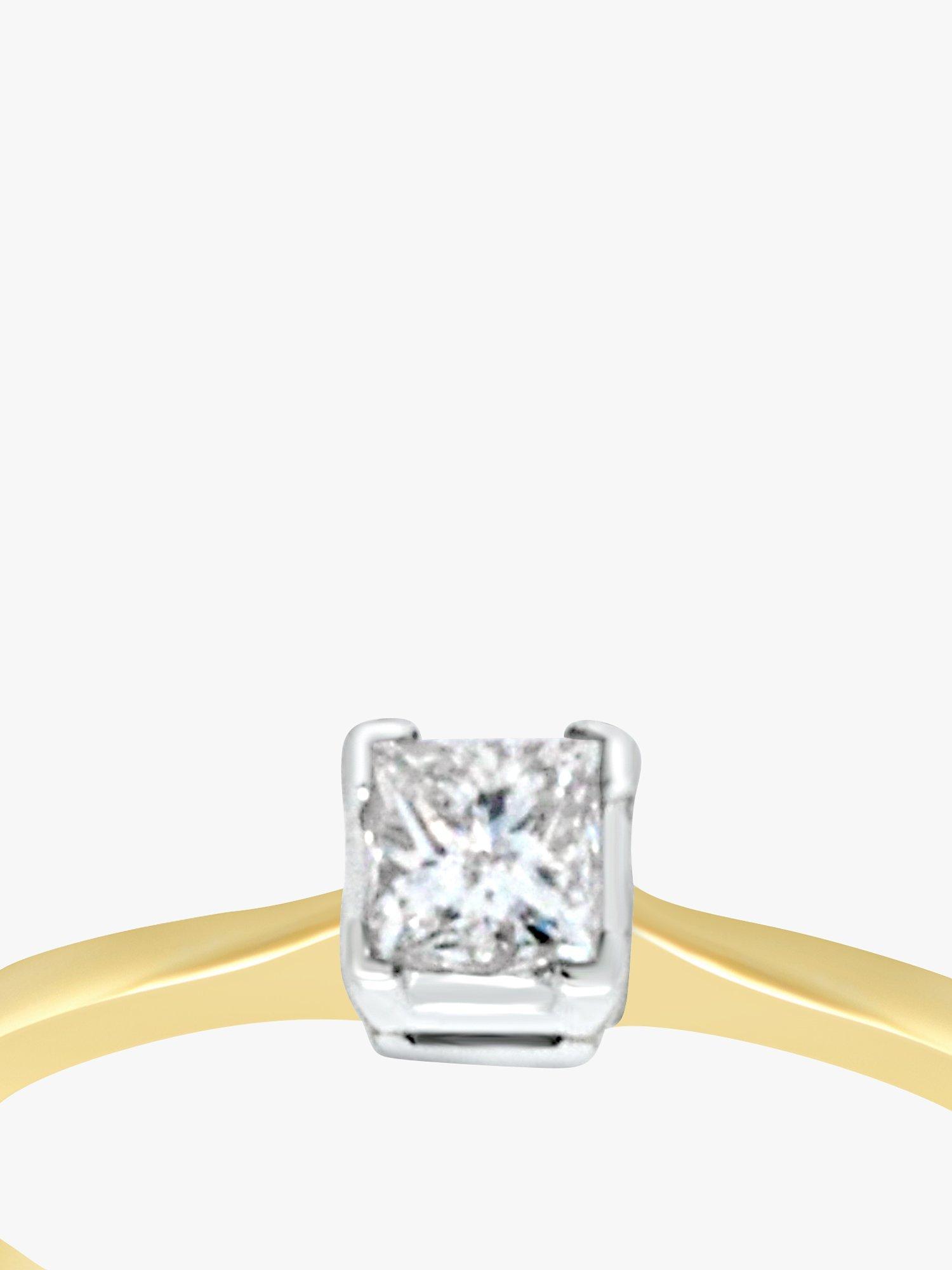 Product image 4 of 5, which shows Milton & Humble Jewellery Pre-Loved 18ct Yellow & White Gold Princess Cut Solitaire Diamond Ring, Dated Circa 2000s
