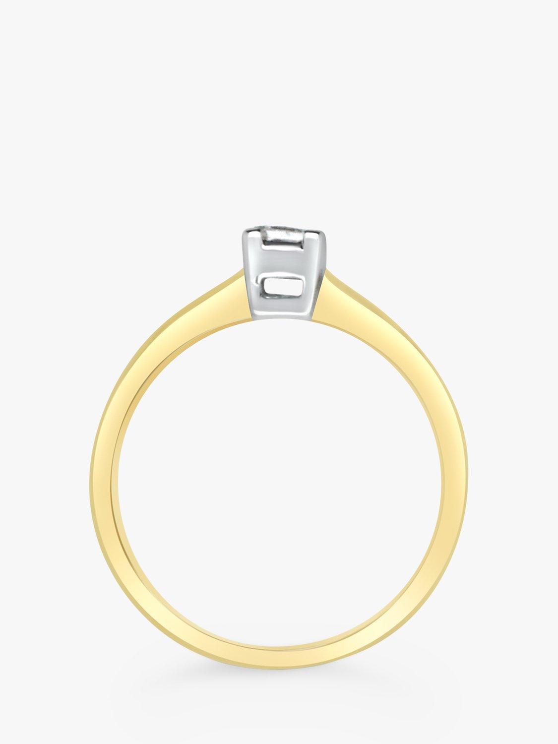 Product image 5 of 5, which shows Milton & Humble Jewellery Pre-Loved 18ct Yellow & White Gold Princess Cut Solitaire Diamond Ring, Dated Circa 2000s