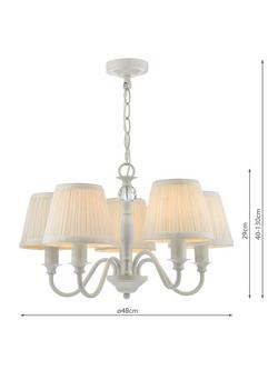 Laura Ashley Ellis 5 Arm Ceiling Light - view 2, Grey