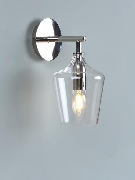 Laura Ashley Ockley Glass Wall Light, Clear, Clear