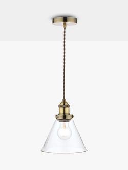 Laura Ashley Isaac Glass Ceiling Light, Antique Brass