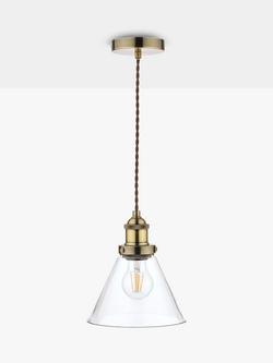 Laura Ashley Isaac Glass Ceiling Light - view 2, Antique Brass