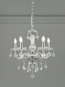 Laura Ashley Harriet Crystal 5 Arm Chandelier Ceiling Light, Clear, Clear