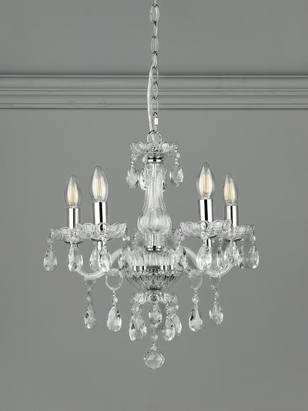 Laura Ashley Harriet Crystal 5 Arm Chandelier Ceiling Light, Clear - view 2, Clear