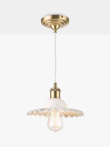 Laura Ashley Beca Ceramic Ceiling Light, Small, Gloss White - view 2, Gloss White
