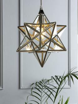 Laura Ashley Star Glass Ceiling Light, Polished Silver - view 2, Polished Silver