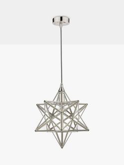 Laura Ashley Star Glass Ceiling Light, Polished Silver, Polished Silver