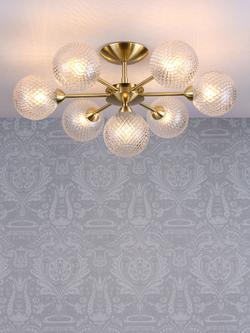 Laura Ashley Atherton Semi Flush Ceiling Light, Satin Brass