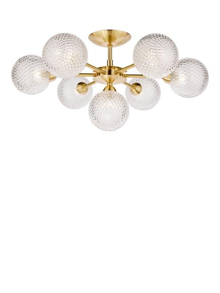 Laura Ashley Atherton Semi Flush Ceiling Light - view 2, Satin Brass