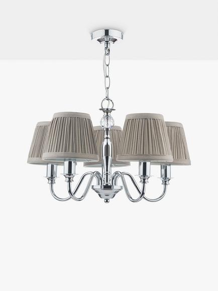 Laura Ashley Ellis 5 Arm Ceiling Light, Polished Chrome