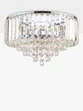 Laura Ashley Vienna Crystal Flush Ceiling Light, Clear/Polished Chrome