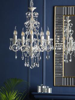 Laura Ashley Shamley Chandelier Ceiling Light, Matt White - view 2, Matt White