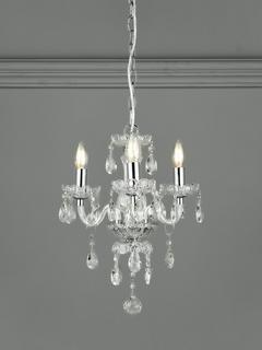 Laura Ashley Harriet Crystal 3 Arm Chandelier Ceiling Light, Clear