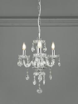 Laura Ashley Harriet Crystal 3 Arm Chandelier Ceiling Light, Clear, Clear