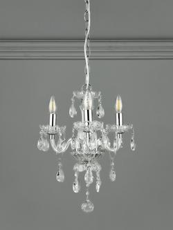 Laura Ashley Harriet Crystal 3 Arm Chandelier Ceiling Light, Clear - view 2, Clear