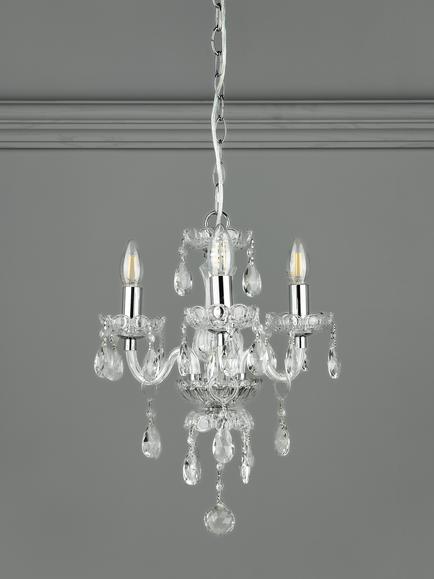 Laura Ashley Harriet Crystal 3 Arm Chandelier Ceiling Light, Clear - view 2, Clear