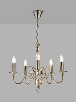 Laura Ashley Winchester 5 Arm Ceiling Light - view 2, Antique Brass