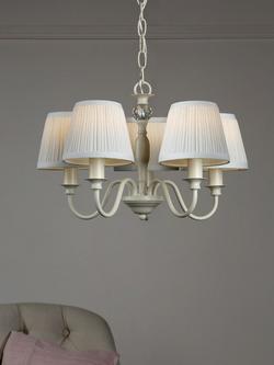 Laura Ashley Ellis 5 Arm Ceiling Light - view 2, Cream