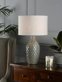 Laura Ashley Heathfield Ceramic Table Lamp, Gloss Grey, Gloss Grey