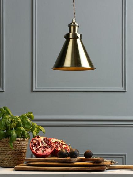Laura Ashley Rufus Ceiling Light - view 2, Antique Brass