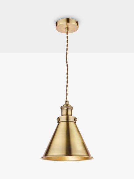 Laura Ashley Rufus Ceiling Light, Antique Brass