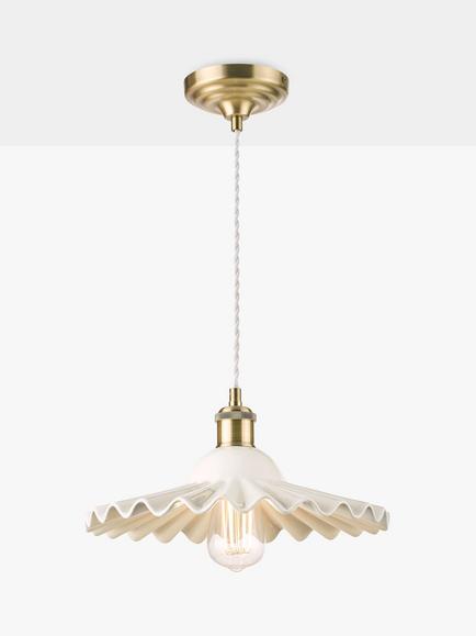 Laura Ashley Beca Ceramic Ceiling Light, Large, Gloss White - view 2, Gloss White