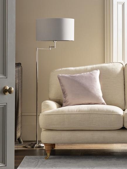 Laura Ashley Marlowe Swing Arm Floor Lamp, Polished Nickel - view 2, Polished Nickel