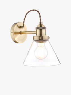 Laura Ashley Isaac Glass Wall Light, Antique Brass