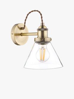 Laura Ashley Isaac Glass Wall Light - view 2, Antique Brass