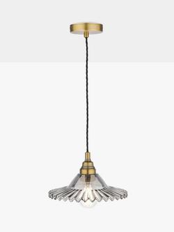 Laura Ashley Pippa Smoked Glass Ceiling Light, Aged Brass, Aged Brass