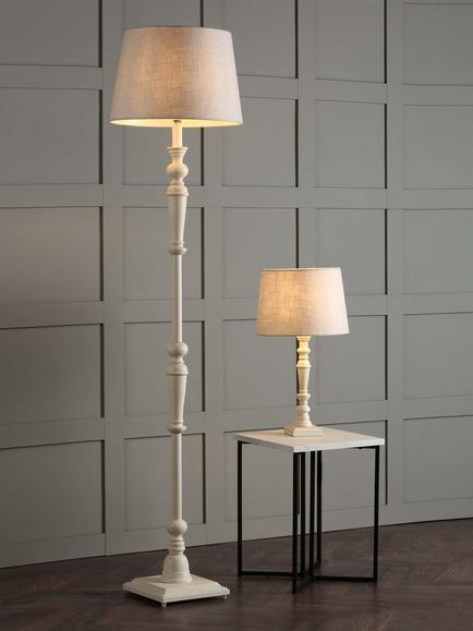 Laura Ashley Tate Candlestick Floor Lamp Base, Matt White - view 2, Matt White