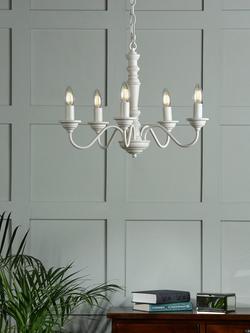 Laura Ashley Tate Chandelier Ceiling Light, Matt White, Matt White