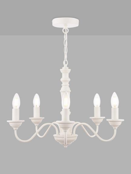 Laura Ashley Tate Chandelier Ceiling Light, Matt White - view 2, Matt White