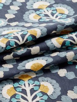 John Lewis Floral Trellis Furnishing Fabric - view 2, Navy