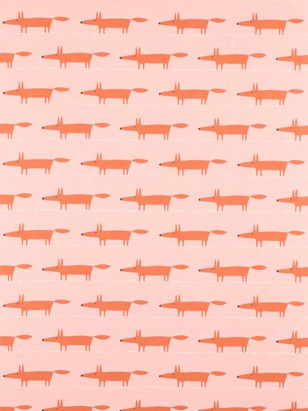 Scion Midi Fox Furnishing Fabric, Milkshake/Rose